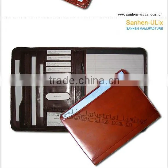 PU MATERIAL DOCUMENT FOLDER WITH 20 SHEETS NOTEPAD