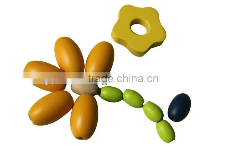 50mm 30mm oval wood beads colored wooden ball