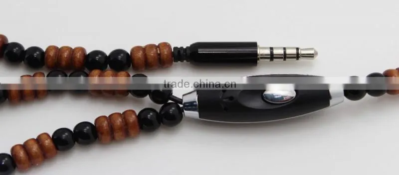 Best selling super bass in-ear solid wood earphone