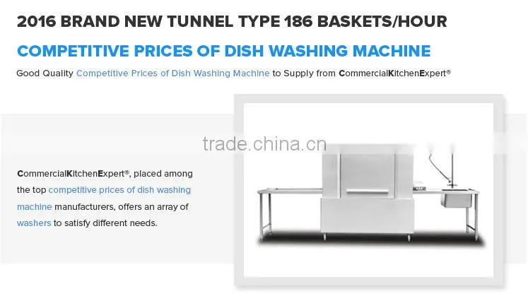 186 Baskets each Hour Tunnel Type Competitive Prices Commercial Restaurant Dish Washing Machine