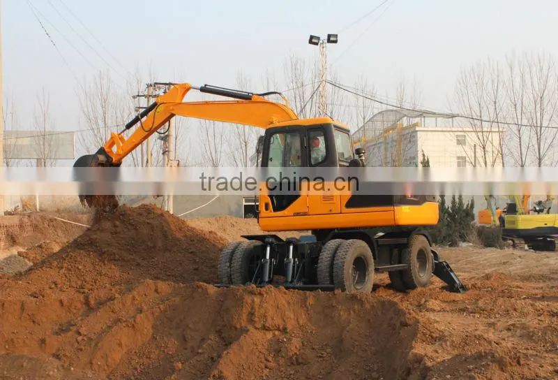 Garden farm excavator japanese engine wheel excavator with backhoe for sale