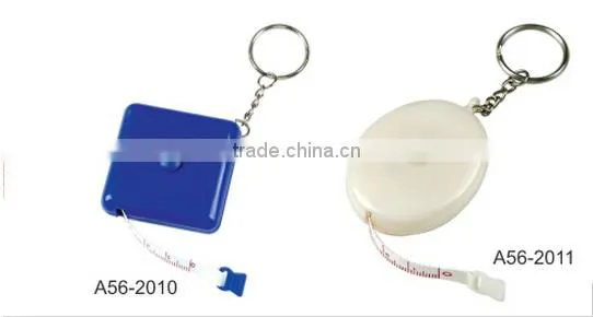 heart shape plastic measuring tape with keyring promotion