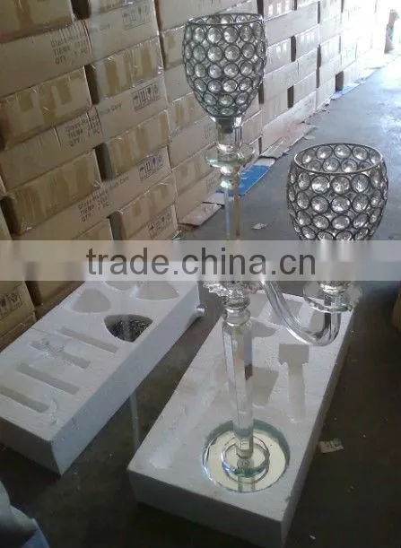2013 New arriaval 5arms crystal glass candelabra for wedding decoration (R-2019