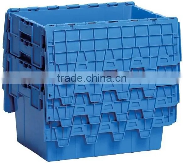 Plastic moving box with dolly