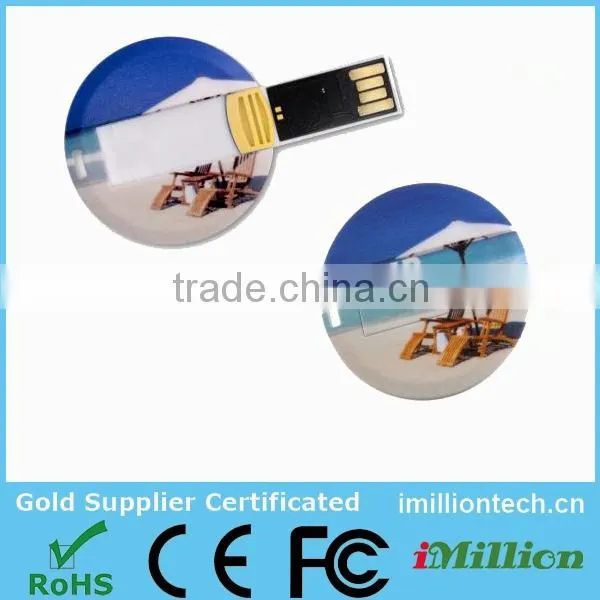 Bargaining Round Slim Card Jump Drive with printing