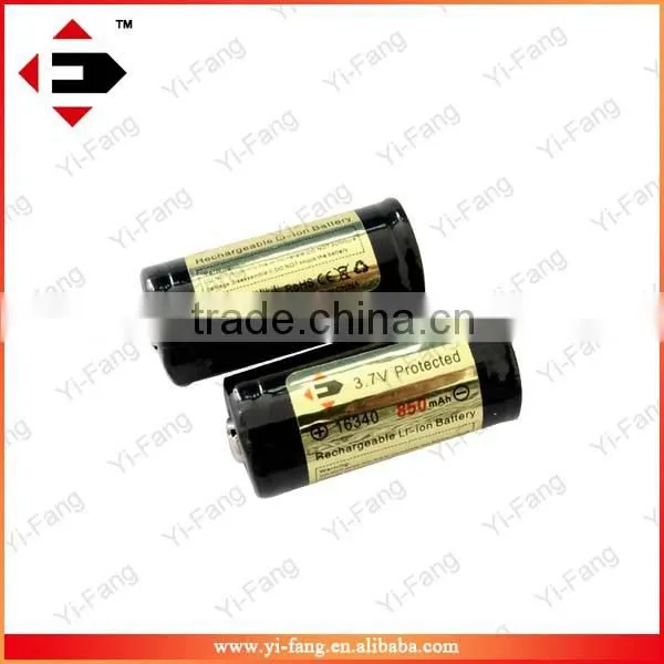 EFAN Protected 16340 850mah 3.7V Rechargeable Li-ion Batteries