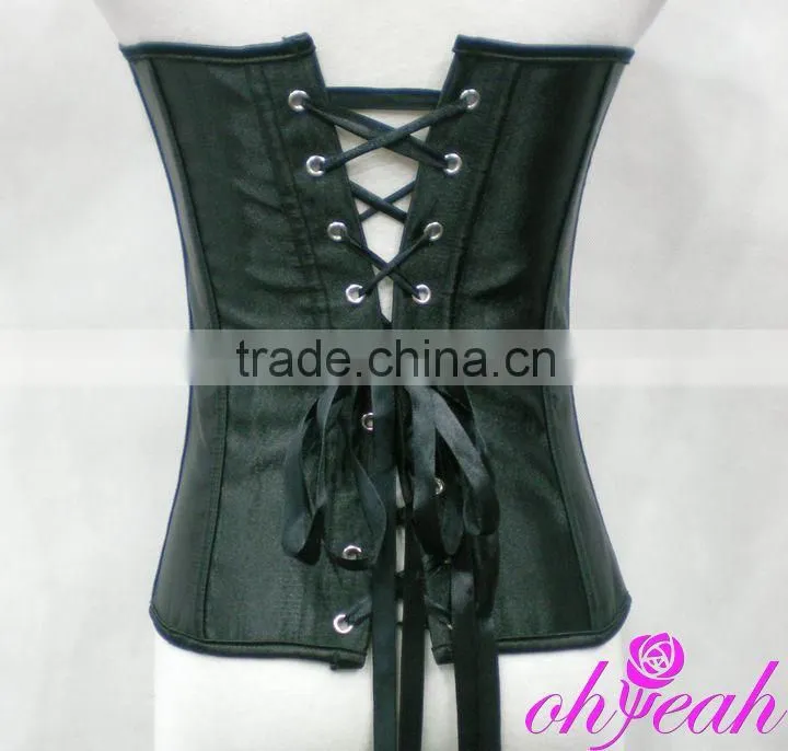 Overbust Pattern Sequin Type Black Color Sexy Ladies Tight Corset For Women