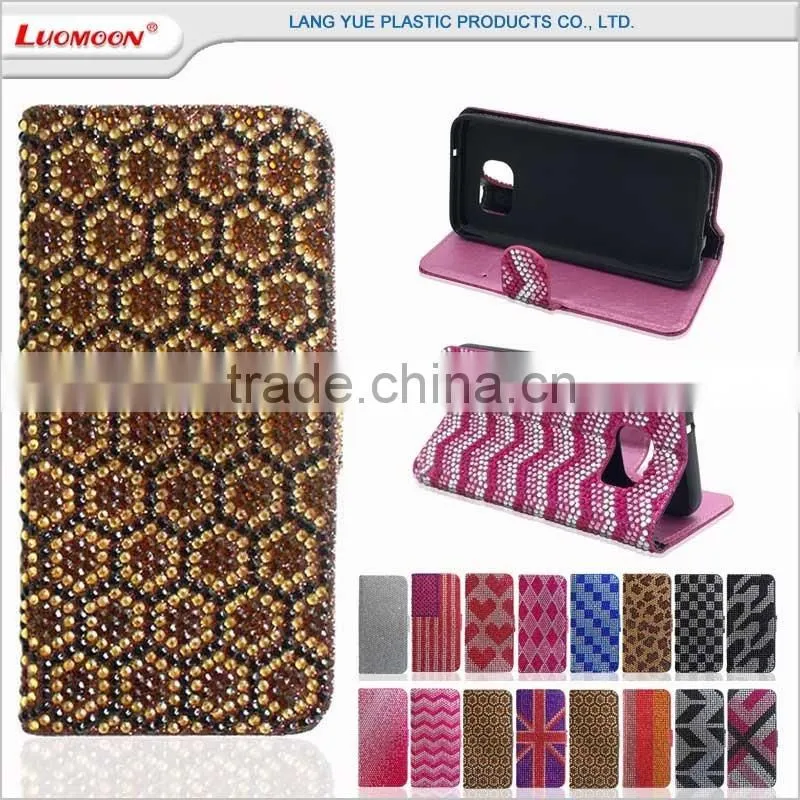 beauty diamond studded cell phone flip bling case for xiaomi mi5 case 1 2 3 4 5 6