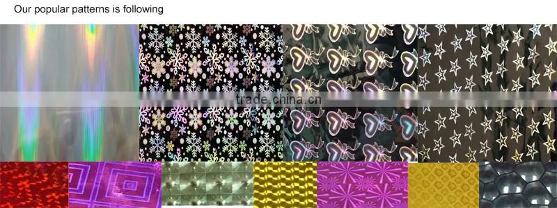 Free samples BOPP transparent holographic lamination film For Gift packaging
