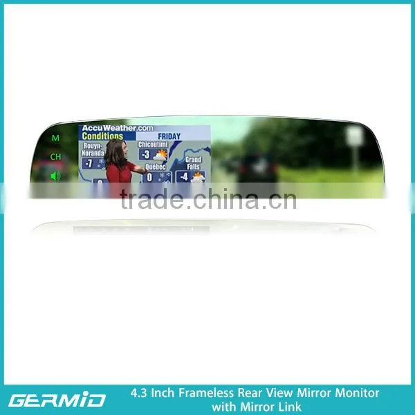 Auto electronics frameless lcd monitor germid 4.3 inch mirror monitor
