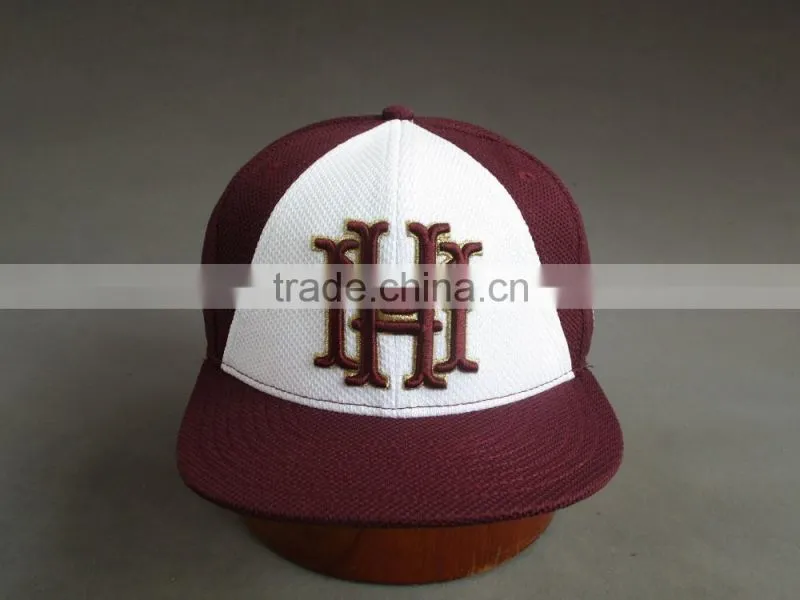 Customer flat brim 6- panel fitted cap with 3D Embroidered Patch