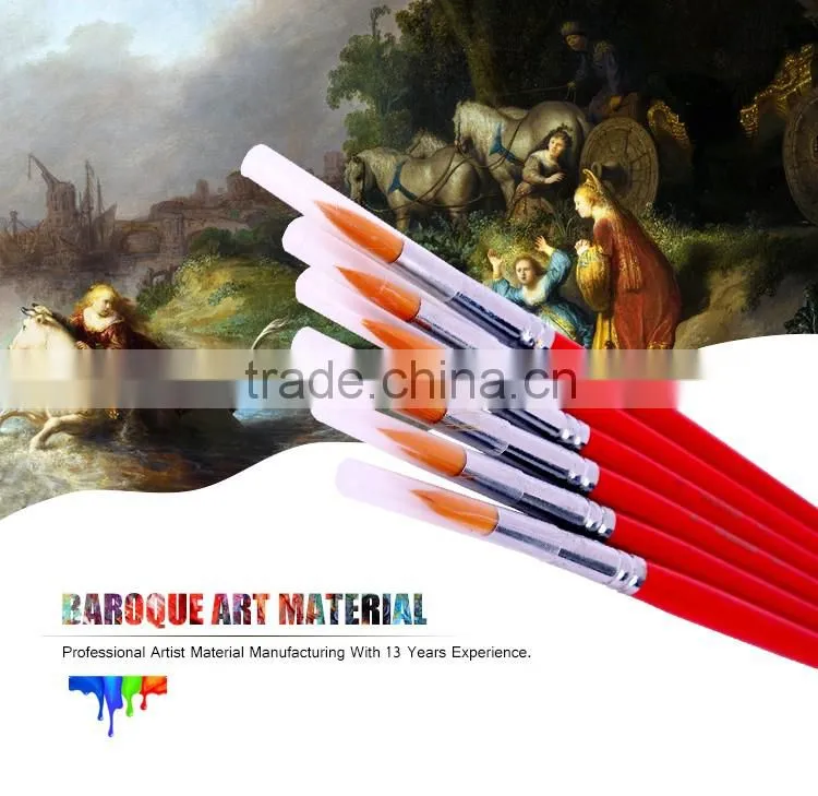Hot Sale Paintbrush Mini Sable Hair Travel Artist Paint Brush Set Red Handle drawing Brush Round Artist For Acrylic oil Painting