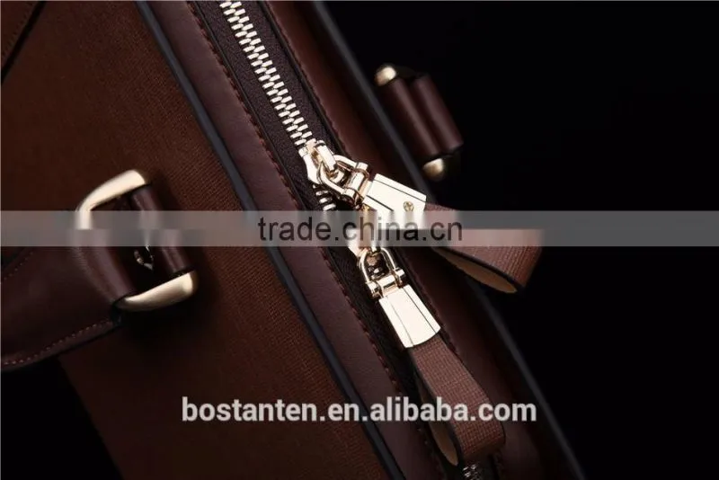 business brown leather men briefcase messenger hand bags fashion