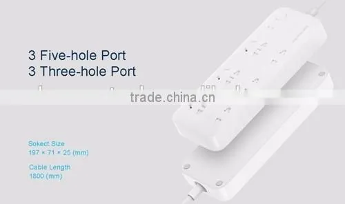 Original Xiaomi Smart Power Strip Intelligent 6 Ports WiFi Wireless Remote Power on/off with mobile Phone APP Control