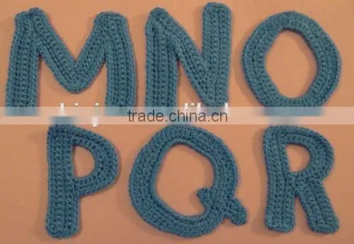 Hand crocheted letters ABC in violet- applique, embellishment, craft