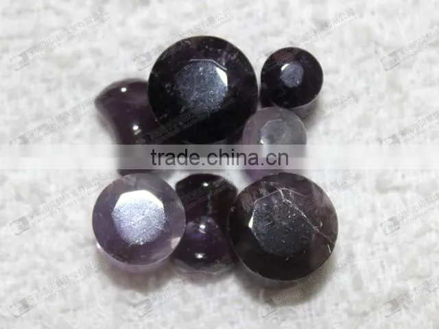 Natural amethyst double flare gemstone ear plugs,ear piercing plugs