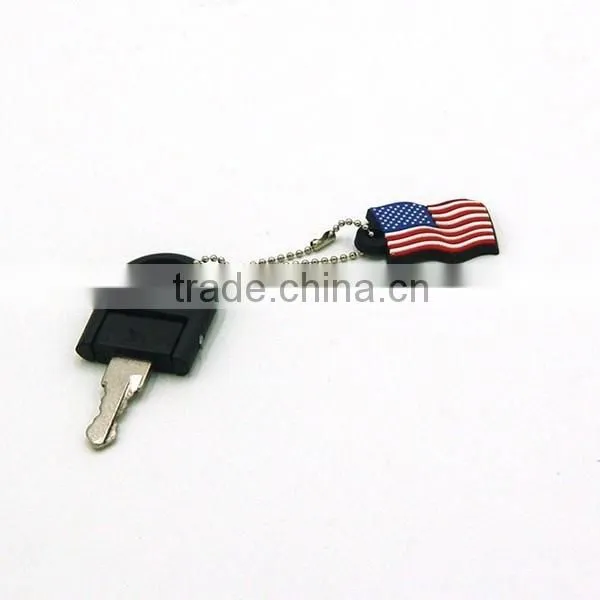 The American flag shaped 2d cheap custom soft pvc keychain