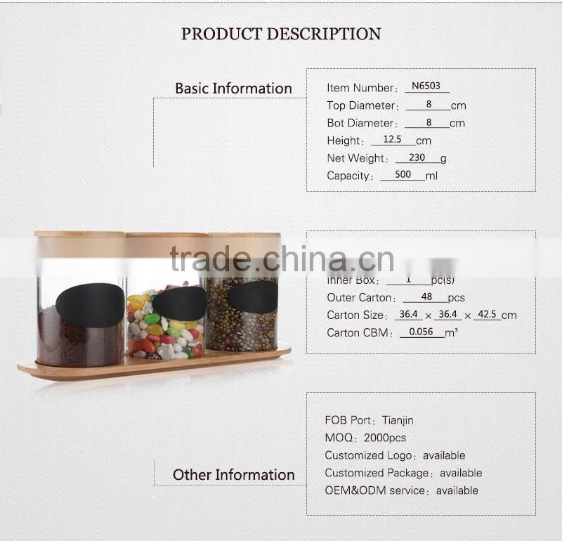 high borosilicate handmade glass mason jar handle lids for 500ml