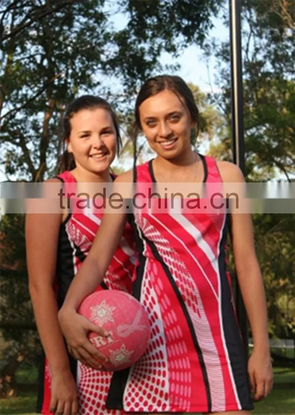 new designer women zipper placket sublimation printing netball dress