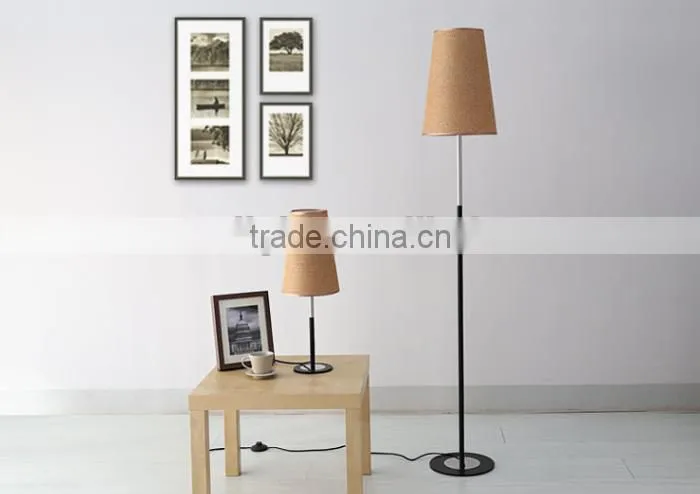 Hot Sale Classic Fabric Shade Table Light Simple Style Student Eye Protection Table Lamp And Floor Lamp set