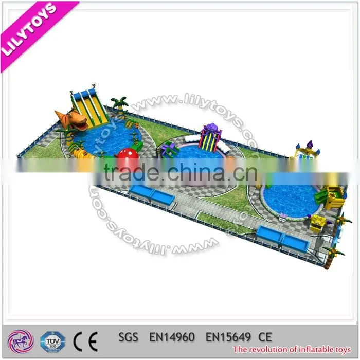 Standard design giant ground water park, inflatable custom moving park,beach amusing park