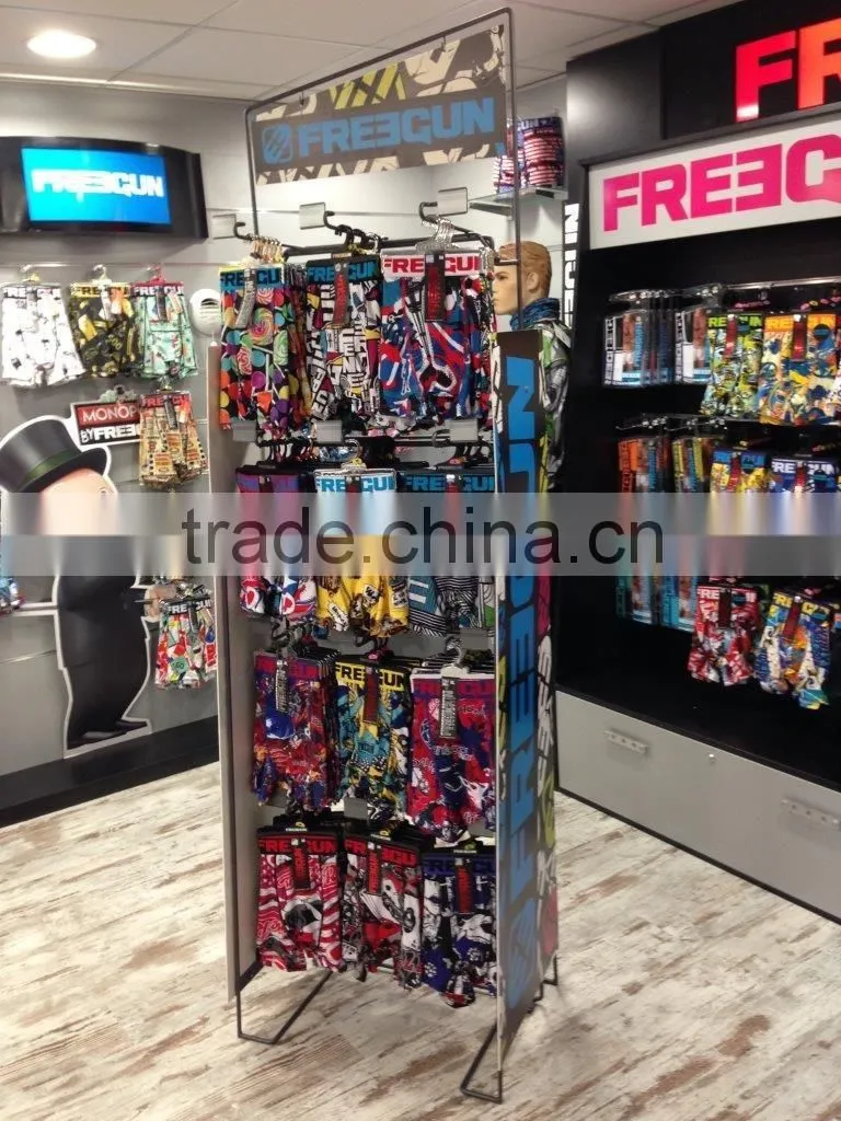 metal hook display stands/4-Level Floor Standing Metal