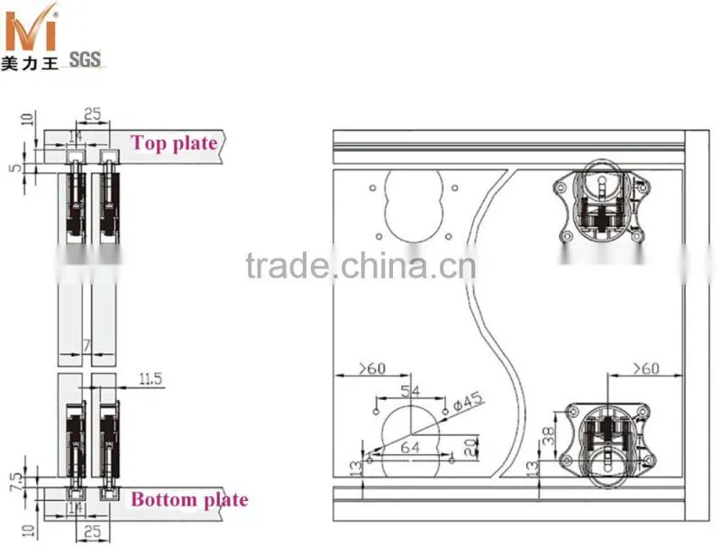 Furniture Hardware Closet Sliding Door Roller Fittings Sliding Wardrobe Door Fittings