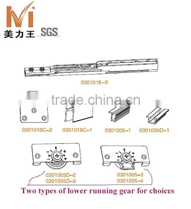 Soft Close Sliding Wardrobe Door Fittings System