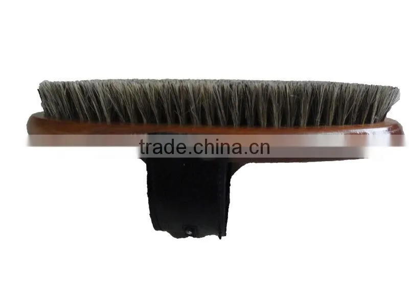 vernished wooden back horse brush