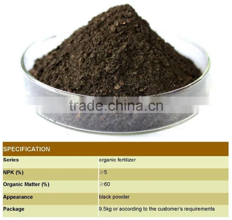 High Quality Organic Fertilizer With 60% Organic Matter(powder)