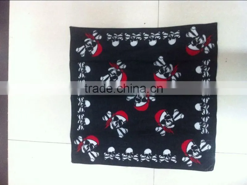 100% cotton 55x55cm Double side Printing Ghost Head Printing Bandana