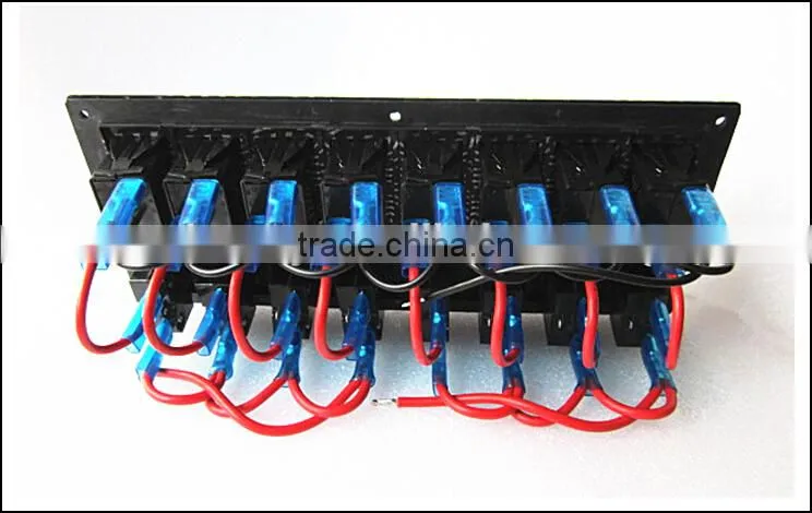 New Car Boat Marine LED Rocker Switch Panel 8Gang