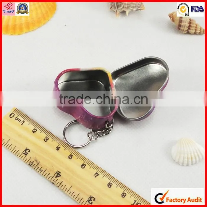 print colored Mini heart shaped chocolate tin box