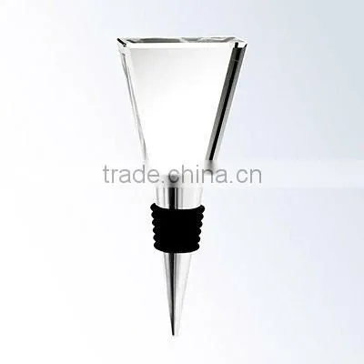text engraved crystal wine bottle stopper