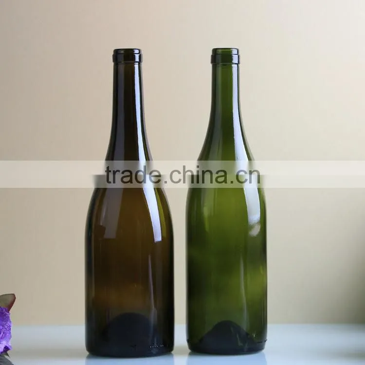 Latest wholesale high quality Classical green wholesale glass wine bottle