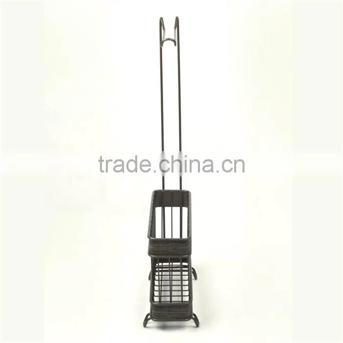 Rectangle Rack, Standing Holder with One Hook, Bronze