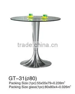 tempered glass top brushed stainless steel cocktail table bar table tea table coffee table LQ- GT31