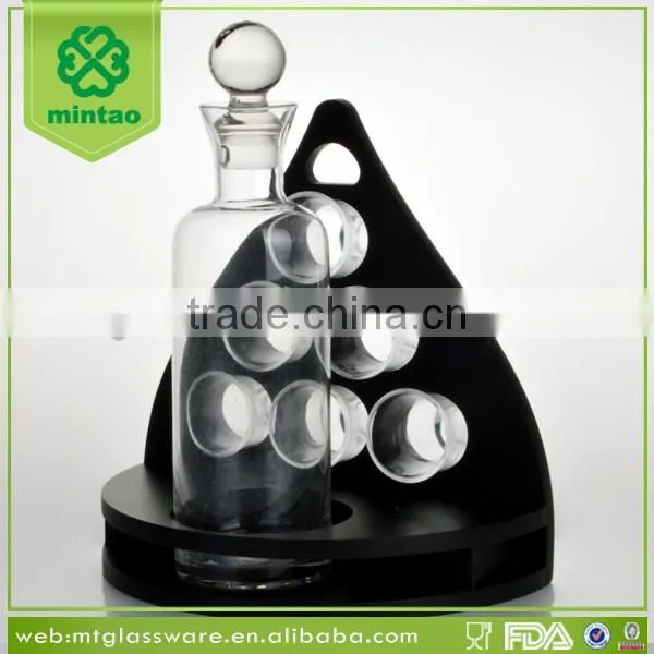 Party Gift Wine Serving Set , Shot GLass Set with MDF serving Tray