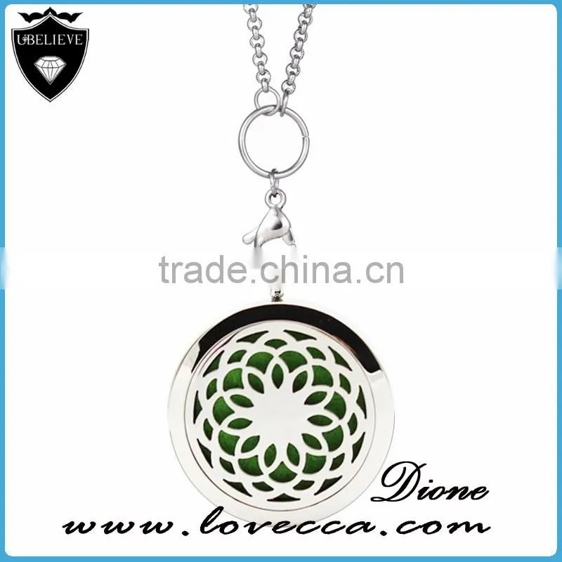 Best selling products 35mm aromatherapy lockets essential oil diffuser diamond necklace