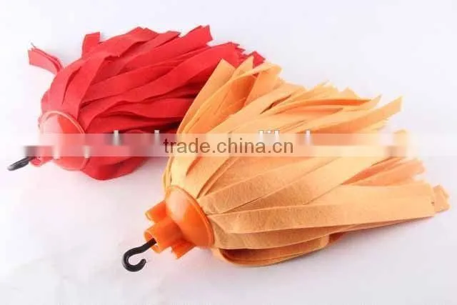 Colorful non woven fabric mop with plastic hook/ mop head