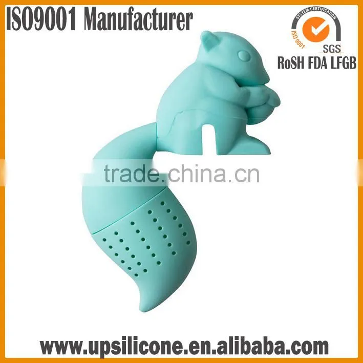 FDA Silicone Material Convenient Tea Strainer Cute Squirrel Filter Tea Infuser Accessories