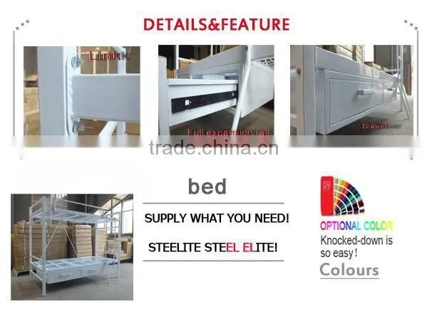 Dormitory furniture cheap metal double metal sheet tube metal bunk bed for adults
