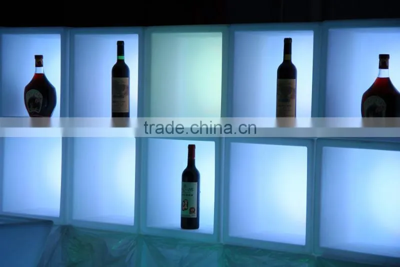 Modern led illuminated bar cabinet, wine racks, ice bucket