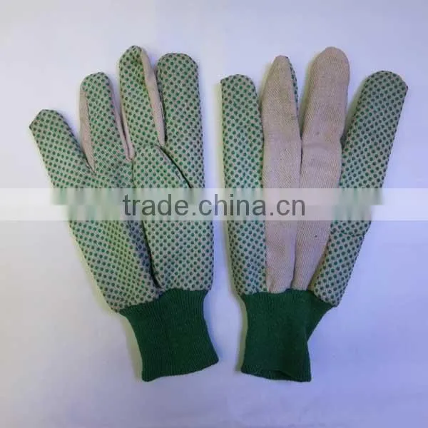 PVC Dotted Cotton Drill Safety Work Gloves