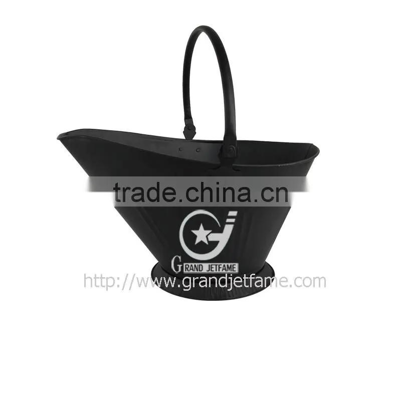 fireplace accessory metal black coal bucket