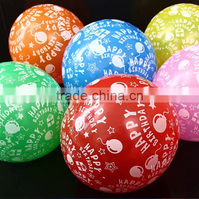12 Inch Printed Balloon Happy Birthday Balloon Latex Balloon Wholesale