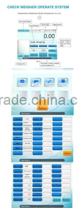 High quality check weigher machine with ejector system