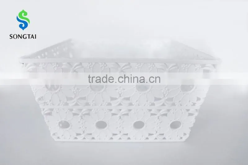 2016 new style Plastic pp square fruit basket with sunflower