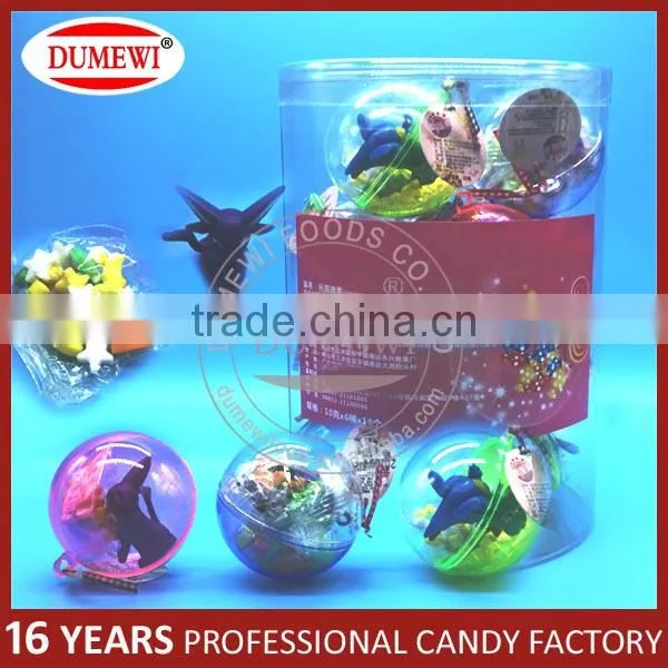 6CM Rainbow Ball Toy Plastic Balls with Small Toys and Candy
