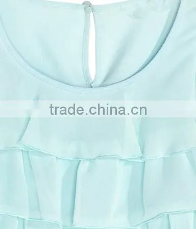 2016 Children Little Girls Flowy Tiered Sleeveless Top HST8035